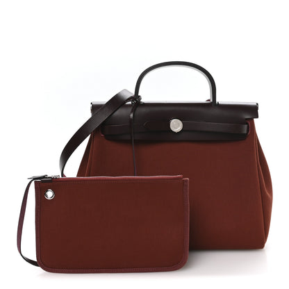Hermes Military Toile Vache Hunter Herbag Zip Retourne 31 PM Rouge H Ebene 3 of 13