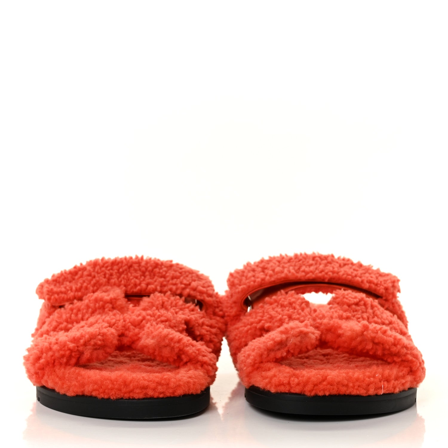 Hermes Woolskin Womens Chypre Sandals 38 Orange 2 of 8