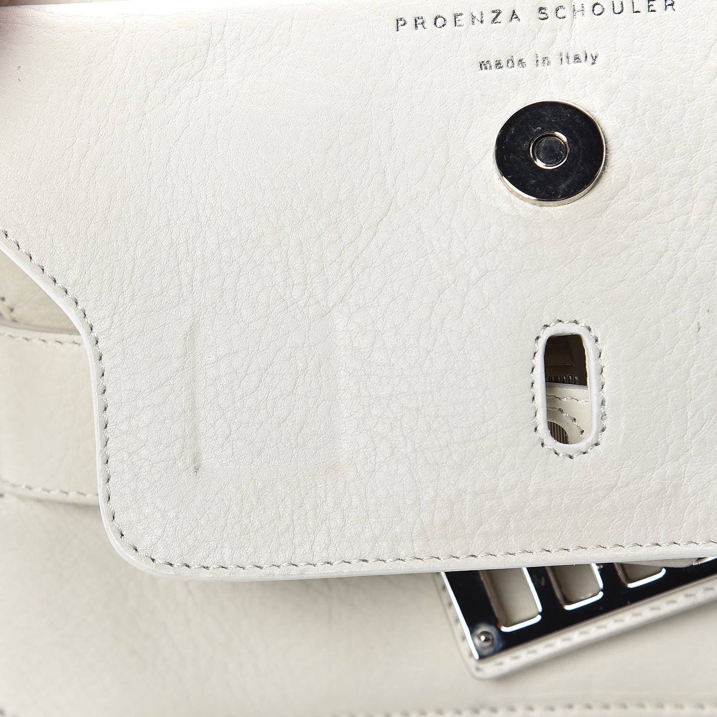Calfskin Mini PS11 Classic Shoulder Bag White