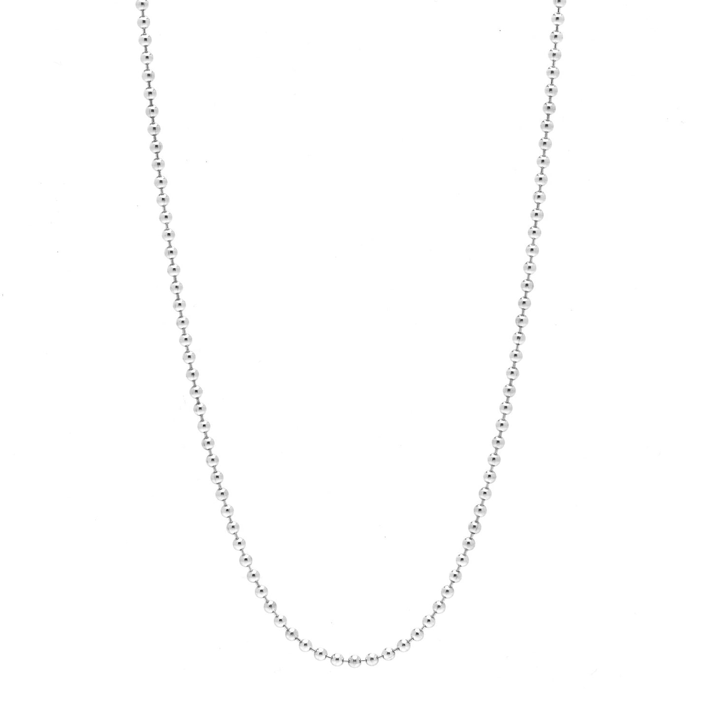 Sterling Silver 2.5mm Beads Necklace 24"