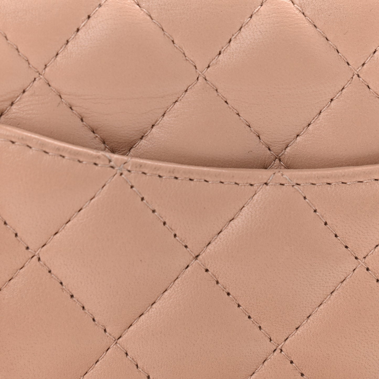 Lambskin Quilted Mini Rectangular Flap Beige