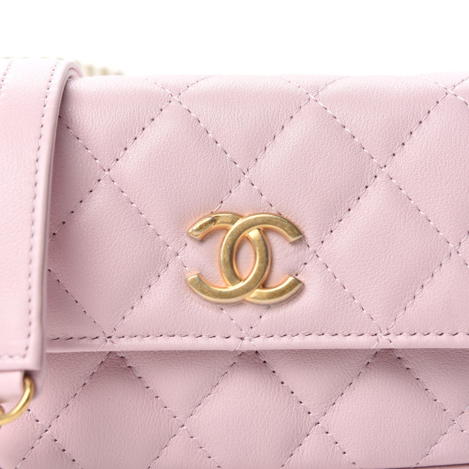 Chanel Calfskin Quilted About Pearls Card Holder Flap With Chain Light Pink 11 of 12