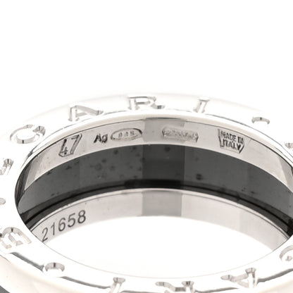 Bulgari Sterling Silver Ceramic Save The Children One-Band Ring 48 4.5 7 of 8