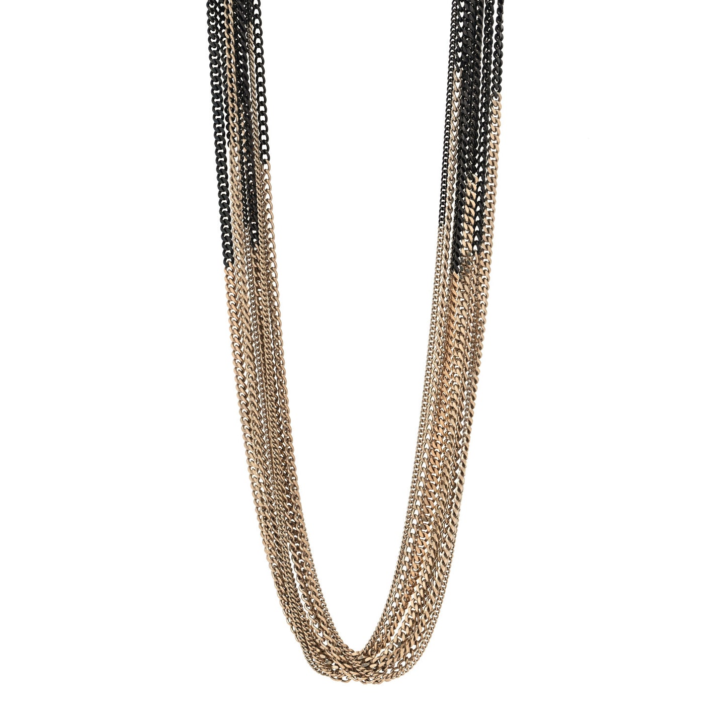 Ruthenium Chain CC Necklace Black Gold