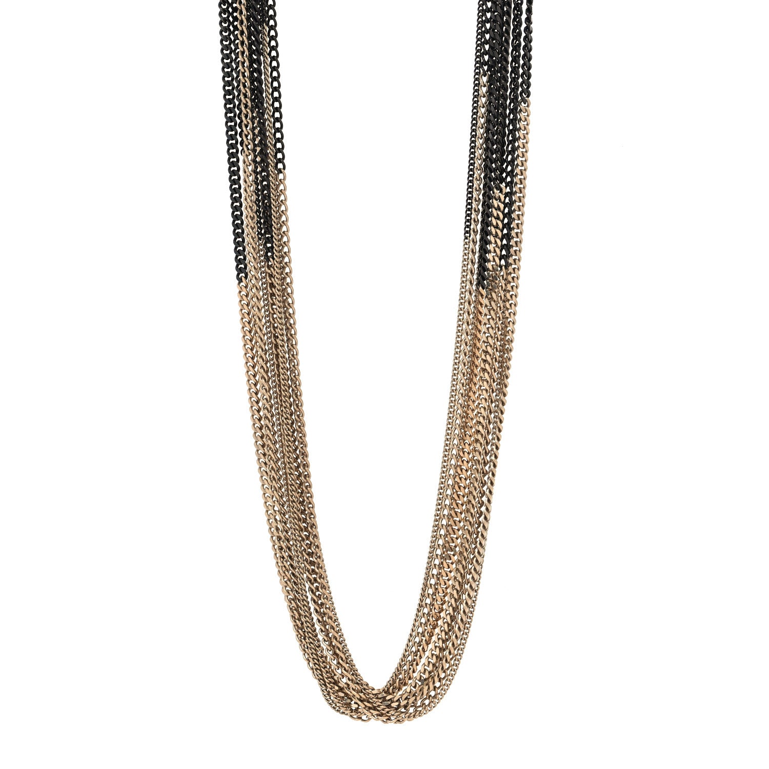 Chanel Ruthenium Chain CC Necklace Black Gold 1 of 5