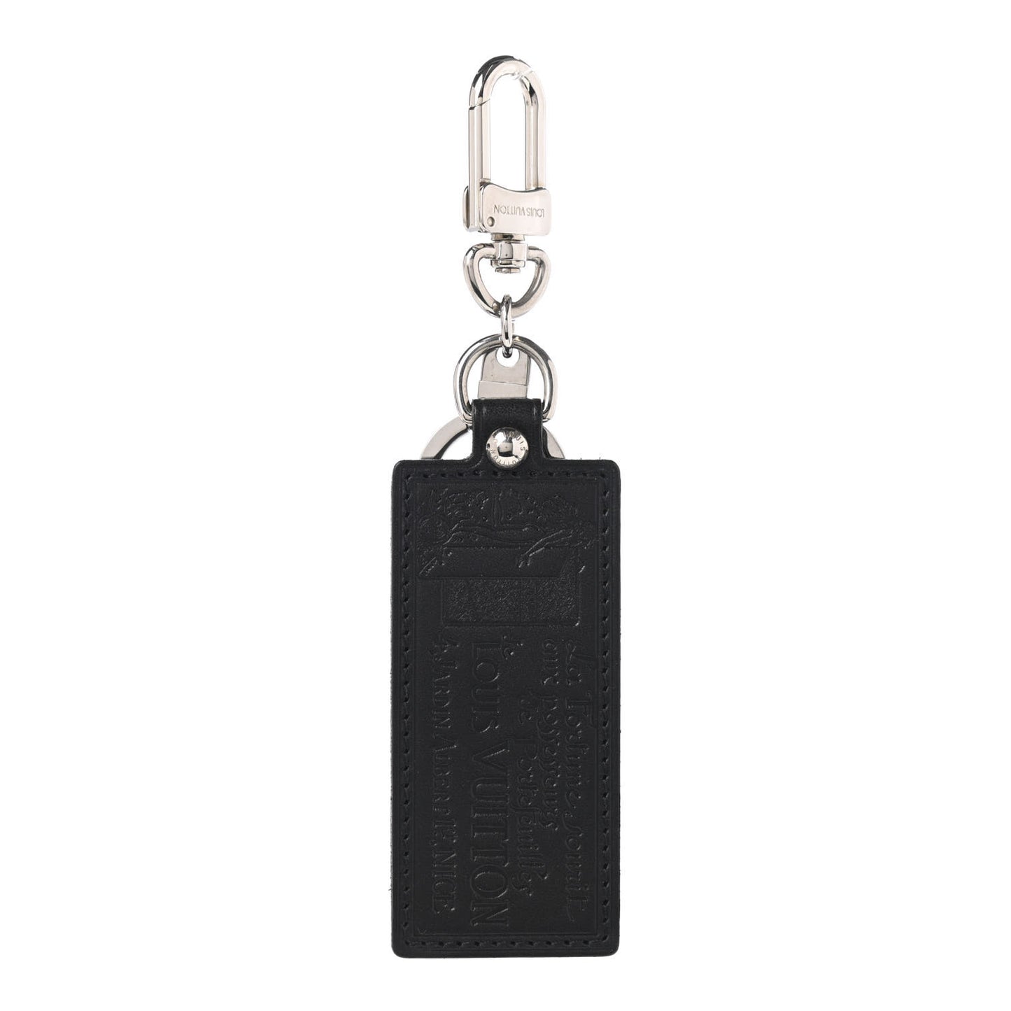 Calfskin Porte Clefs Fortune Key Chain Black