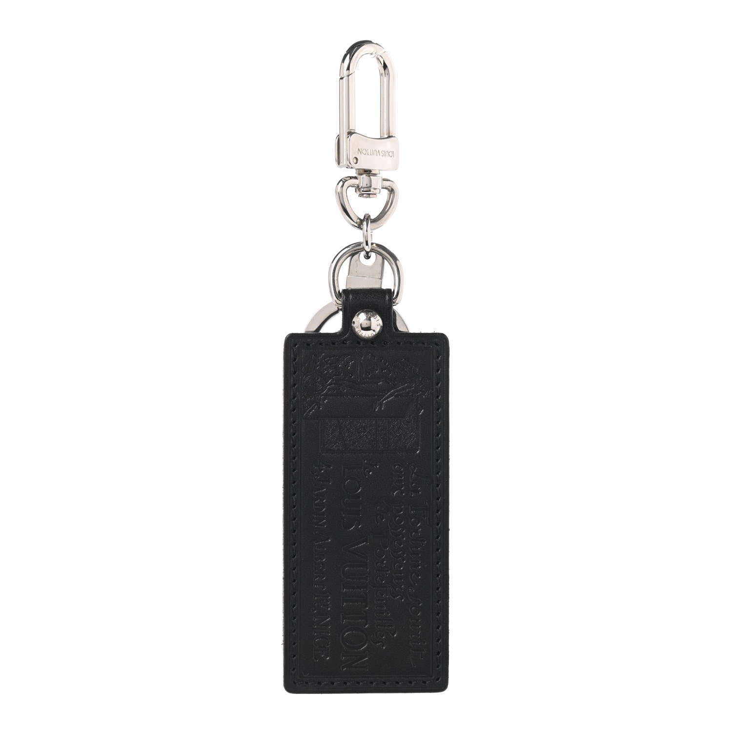Louis Vuitton Calfskin Porte Clefs Fortune Key Chain Black 1 of 5