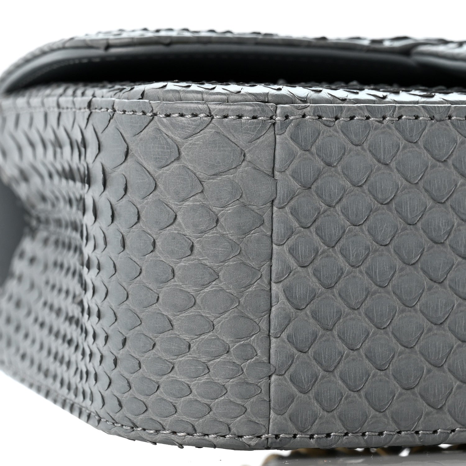 Chanel Snakeskin Mini Rectangular Flap Grey 8 of 11