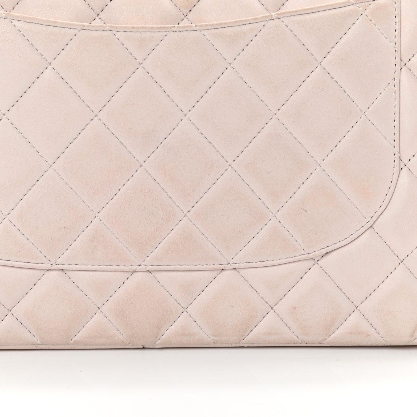 Lambskin Quilted Jumbo Double Flap Light Pink