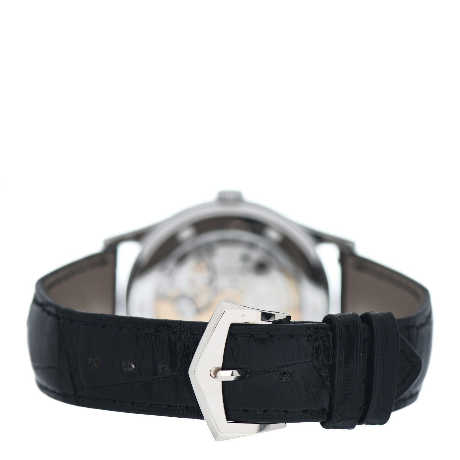 Patek Philippe 18K White Gold Alligator Diamond Bezel 38mm Calatrava Automatic Watch Black 5297G-001 3 of 5