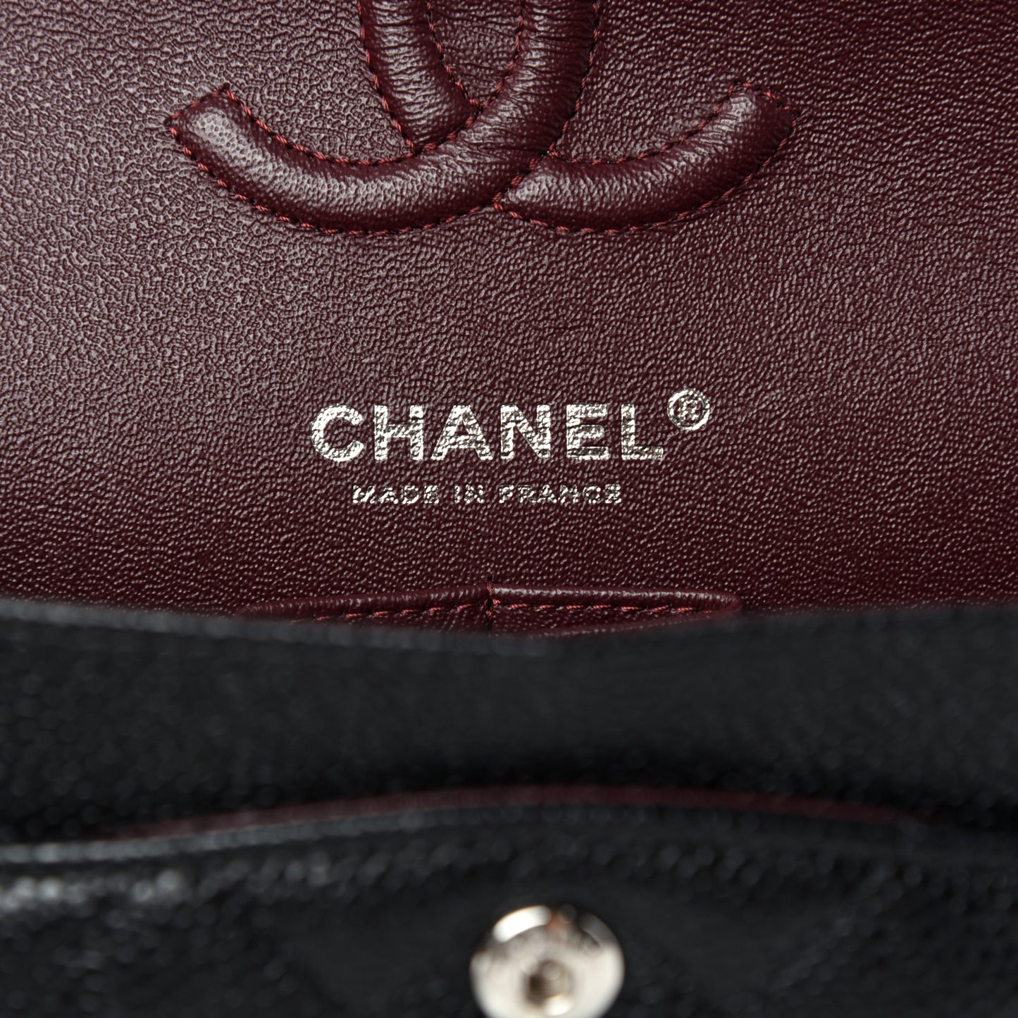 Caviar Quilted Small Double Flap Black
