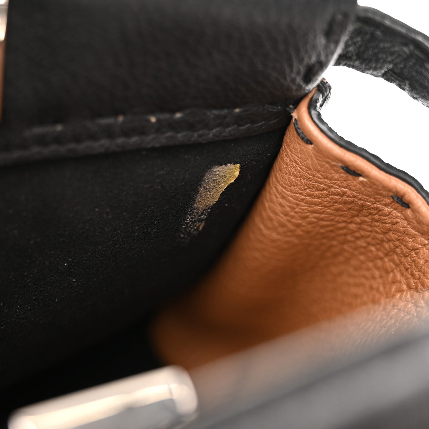 Cuoio Romano Selleria Bi-Color Mini Peekaboo Iconic Satchel Black Mou