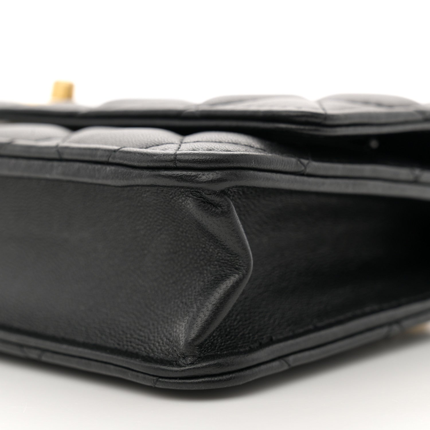 Chanel Lambskin Quilted CC Pearl Crush Wallet on Chain WOC Black 10 of 11