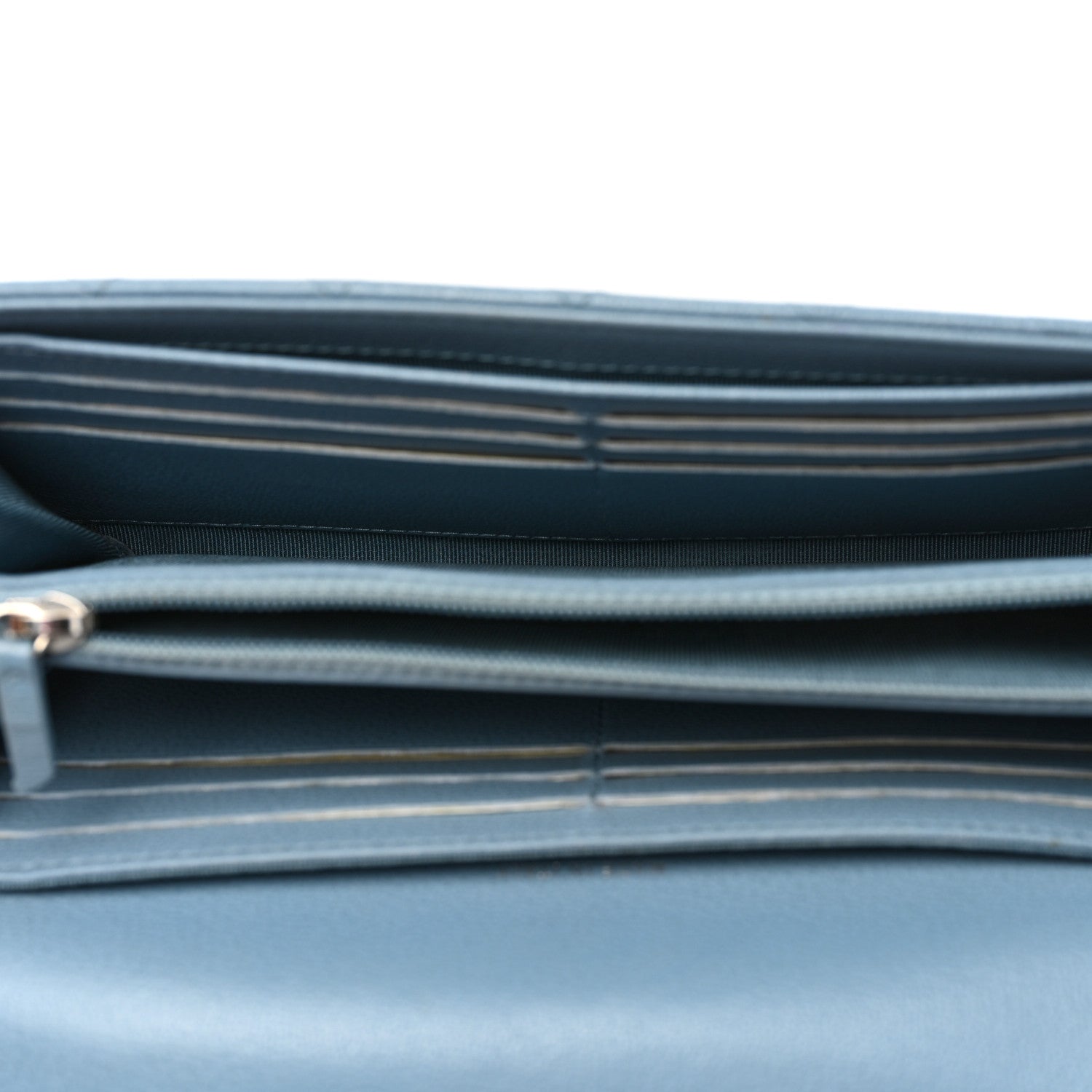 Chanel Grained Calfskin Quilted CC Box Flap Wallet Blue 5 of 10