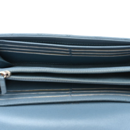 Chanel Grained Calfskin Quilted CC Box Flap Wallet Blue 5 of 10