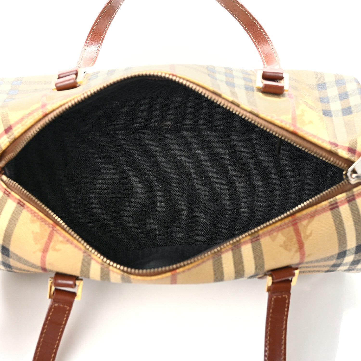 Burberry Haymarket Check Barrel Bag Brown 5 of 13