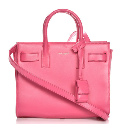 Saint Laurent Calfskin Nano Sac De Jour Lipstick Fuchsia 1 of 12