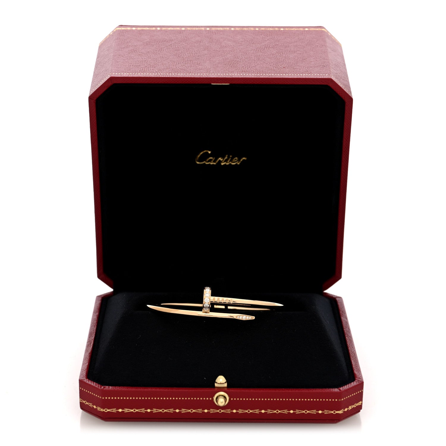 Cartier 18K Yellow Gold Diamond Juste Un Clou Bracelet 17 4 of 4