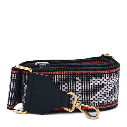 Fendi Cannete Ribbon Poly Vitello Century Logo Adjustable Strap You White Brandy Black 1 of 4
