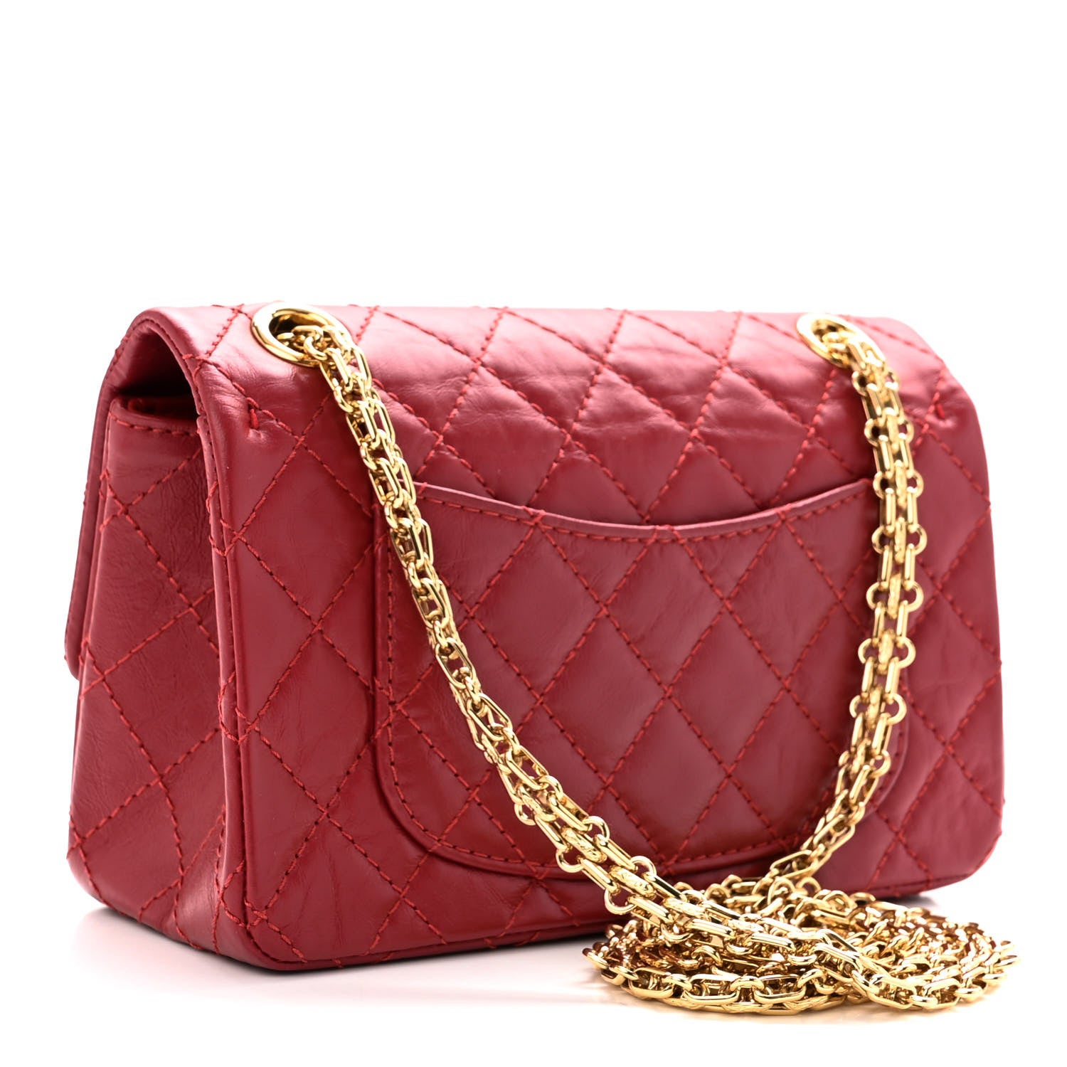 Chanel Aged Calfskin Quilted 2.55 Reissue Mini Flap Red 3 of 11