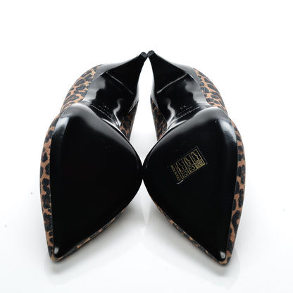 Saint Laurent Leopard Lame Double Cat Pumps 39 Gold 5 of 7