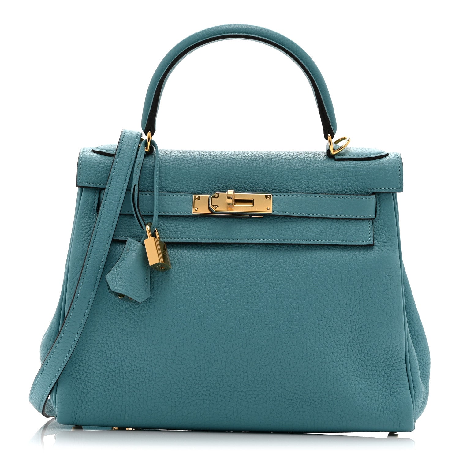 Hermes Togo Kelly Retourne 28 Bleu Atoll 2 of 21