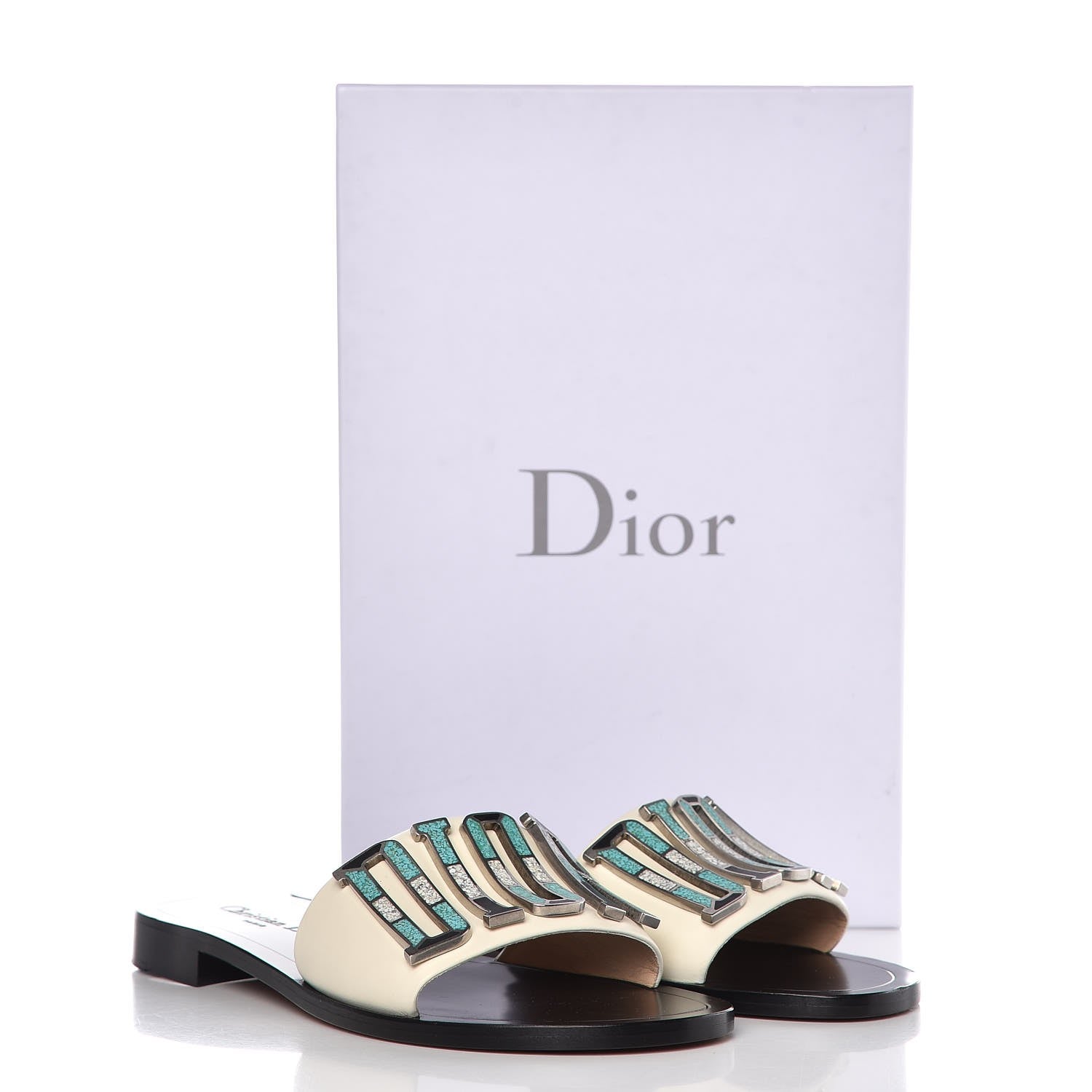 Christian Dior Calfskin Dio(r)evolution 10mm Slide Sandals 38.5 Off White 11 of 11
