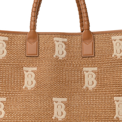 Burberry Raffia Calfskin Large Freya Tote Natural 8 of 16