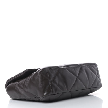 Chanel Lambskin Quilted Large Chanel 19 Flap Dark Brown 3 of 5