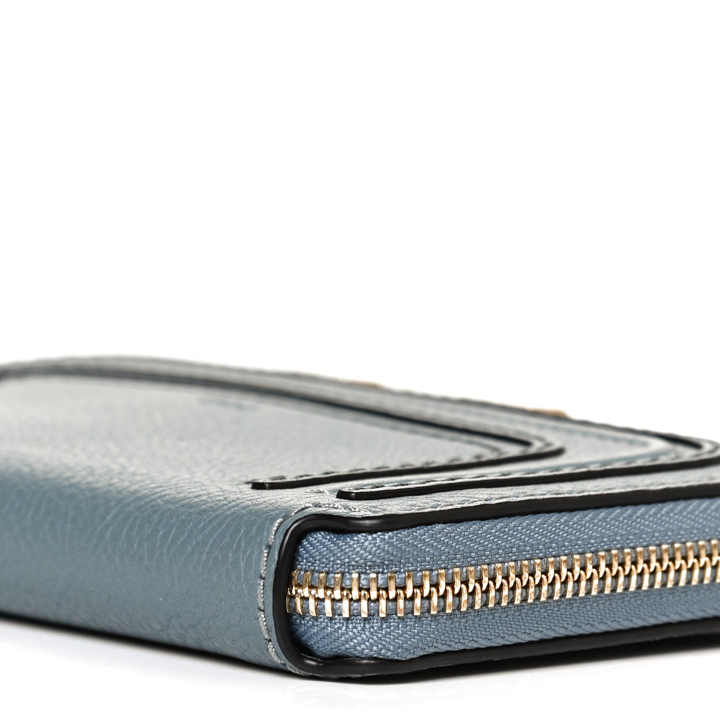 Grained Calfskin Marcie Long Zip Around Wallet Cloudy Blue
