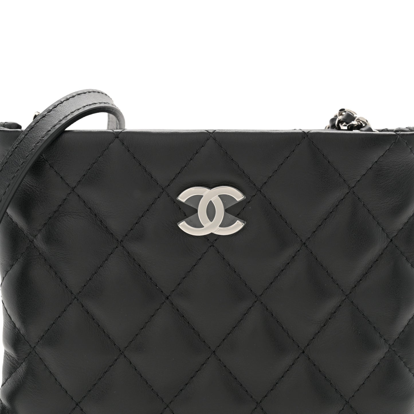 Lambskin Quilted Crossbody Bag Black
