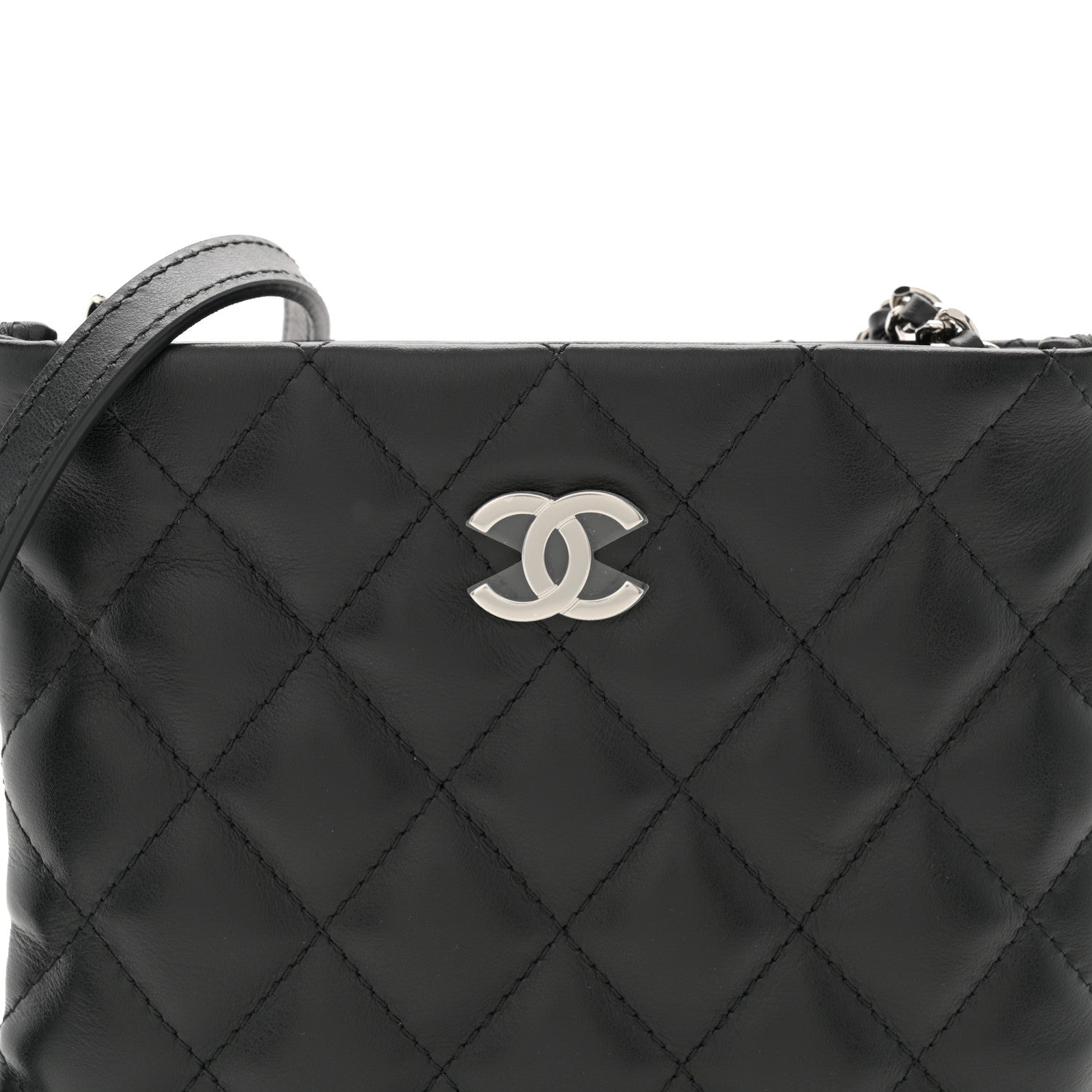 Chanel Lambskin Quilted Crossbody Bag Black 8 of 10