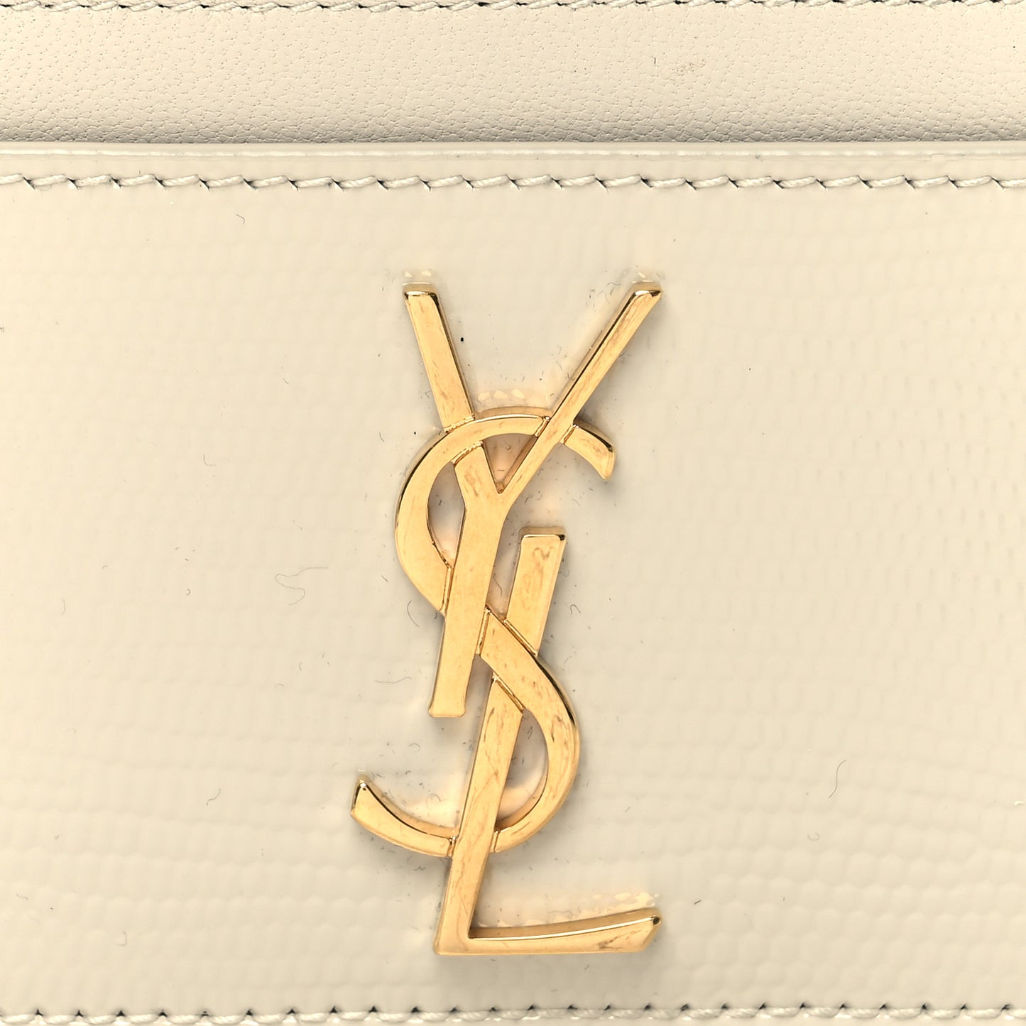 Lizard Embossed Monogram Credit Card Case Crema Soft
