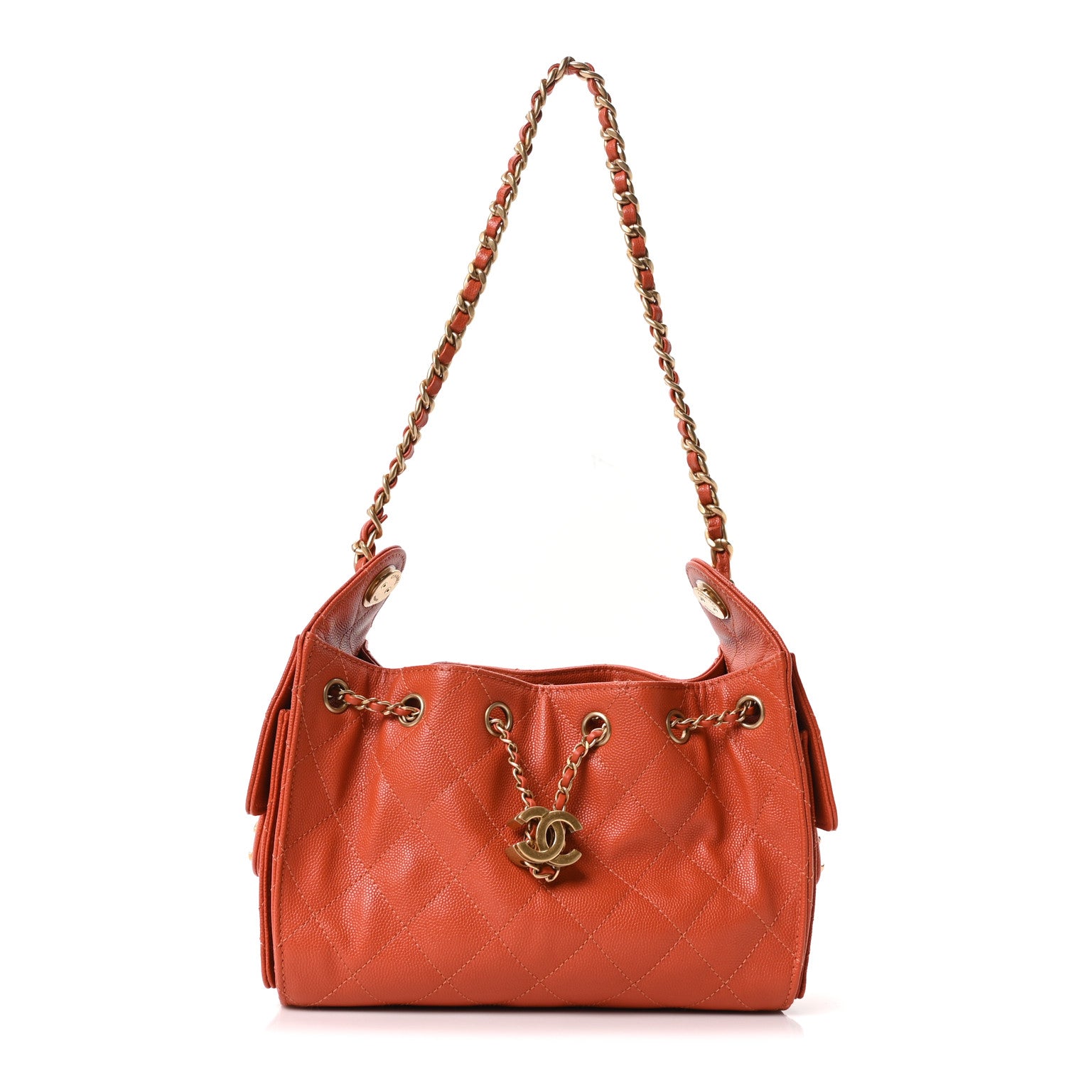 Chanel Caviar Quilted Mini Chanel 25 Handbag Dark Orange 1 of 10