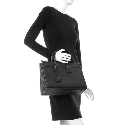 Saint Laurent Grained Calfskin Small Sac De Jour Black 3 of 8