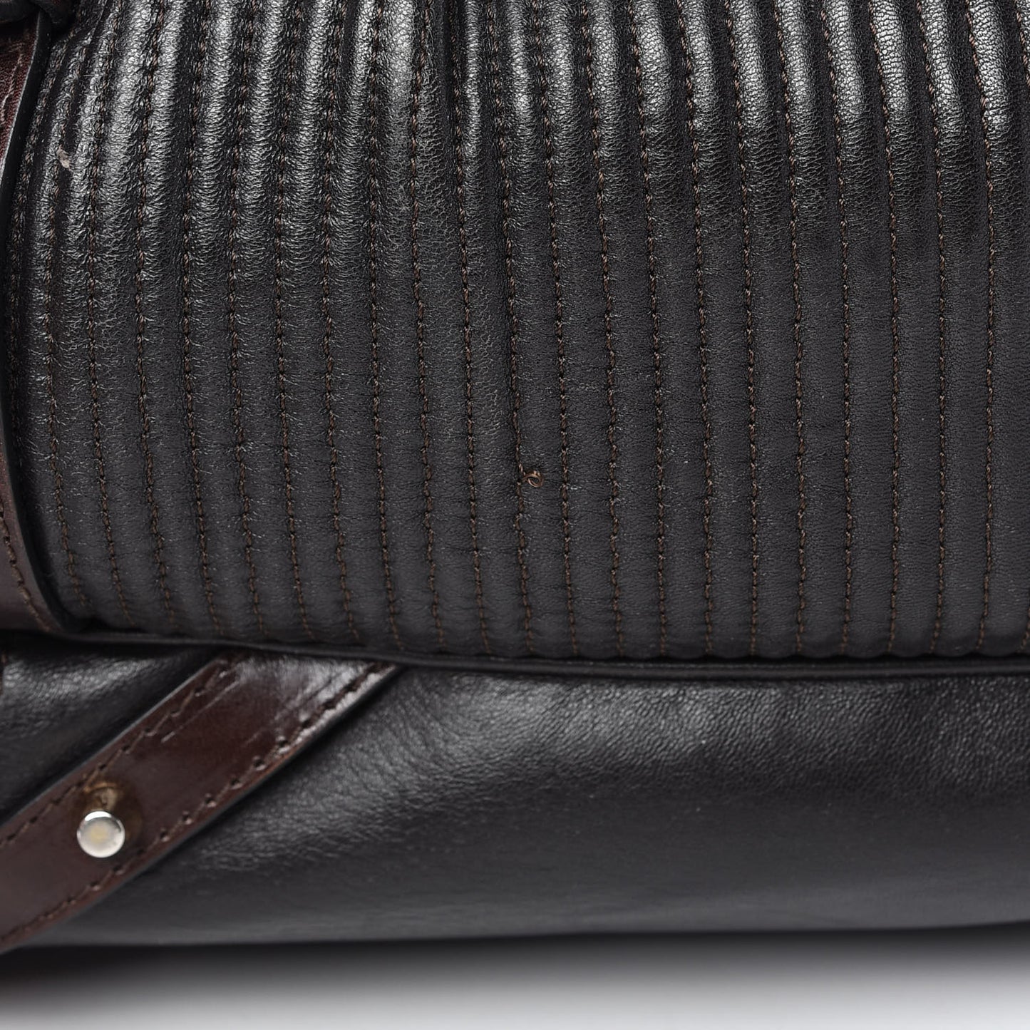 Calfskin Quilted Belt Tote Black