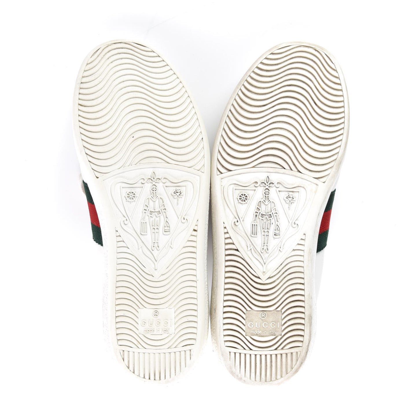Calfskin Crocodile Web Womens Ace Sneakers 35 White Green