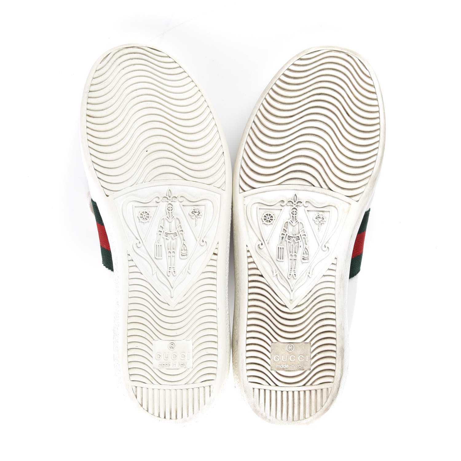 Gucci Calfskin Crocodile Web Womens Ace Sneakers 35 White Green 7 of 20