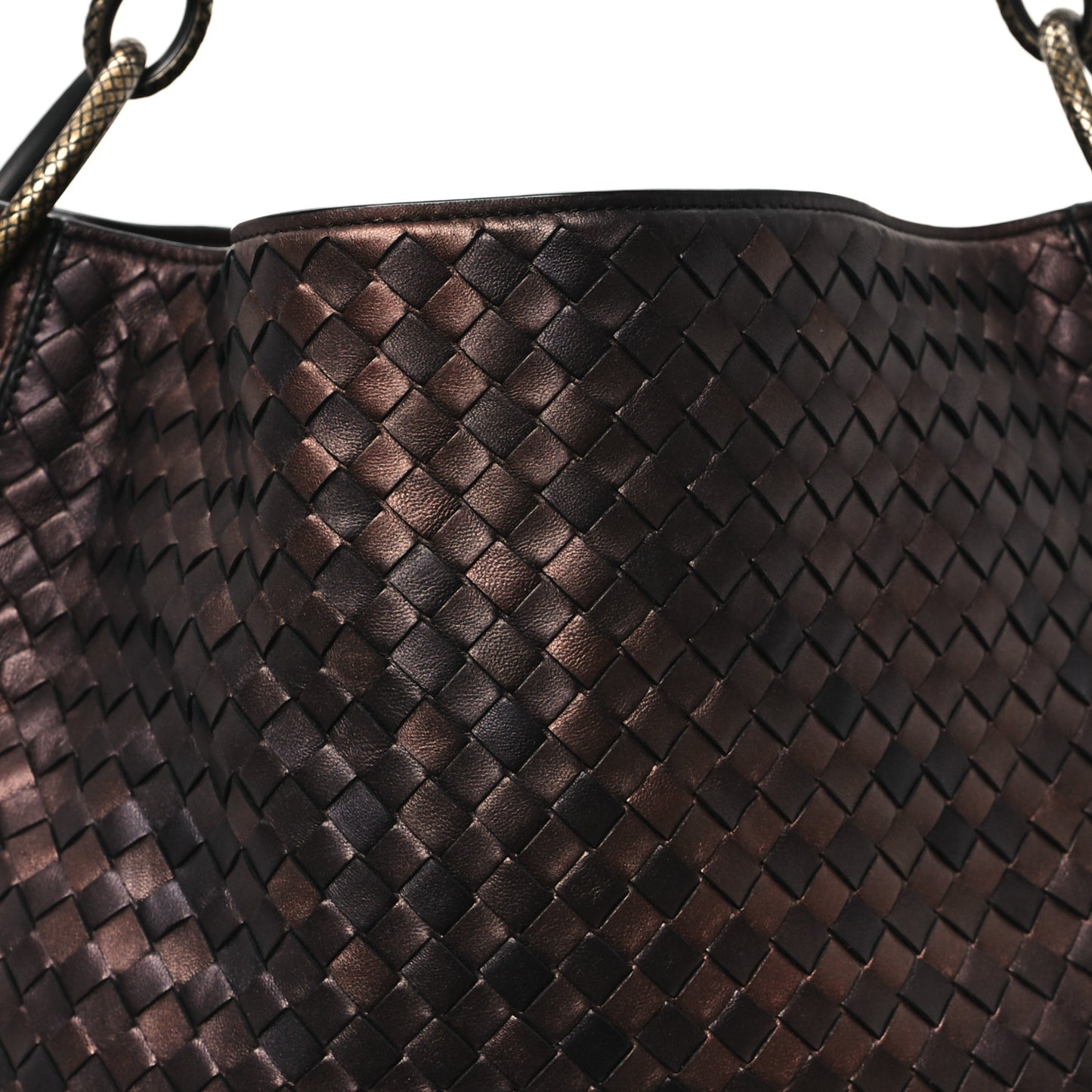 Nappa Intrecciato Small Loop Dark Bronze