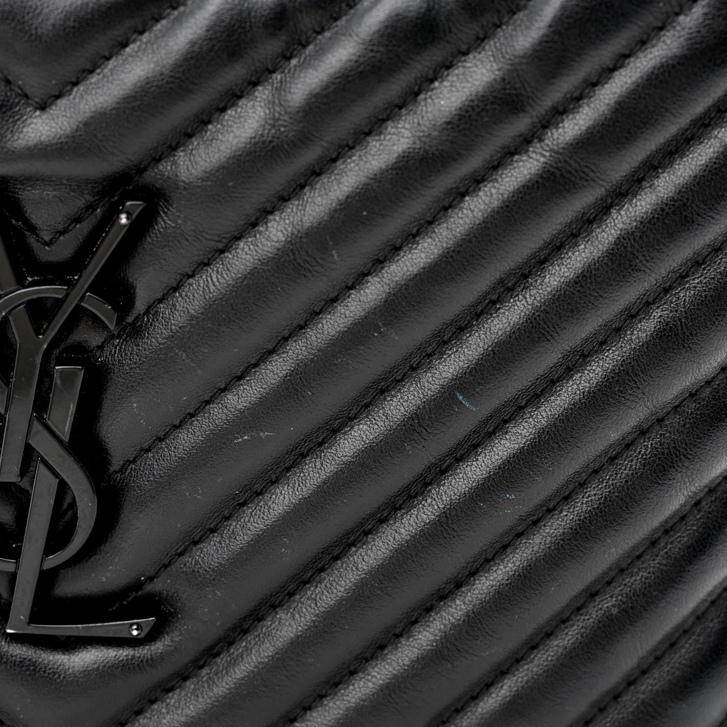 Saint Laurent Calfskin Matelasse Monogram Monochrome Lou Camera Bag Black 12 of 18