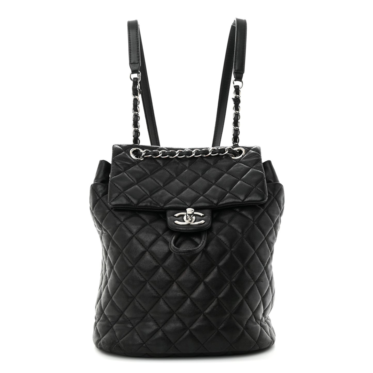Lambskin Quilted Small Urban Spirit Backpack Black