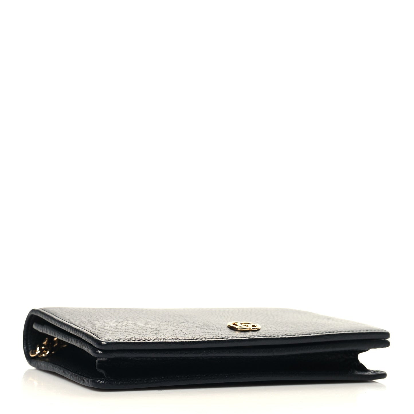 Calfskin Mini GG Marmont Chain Wallet Black