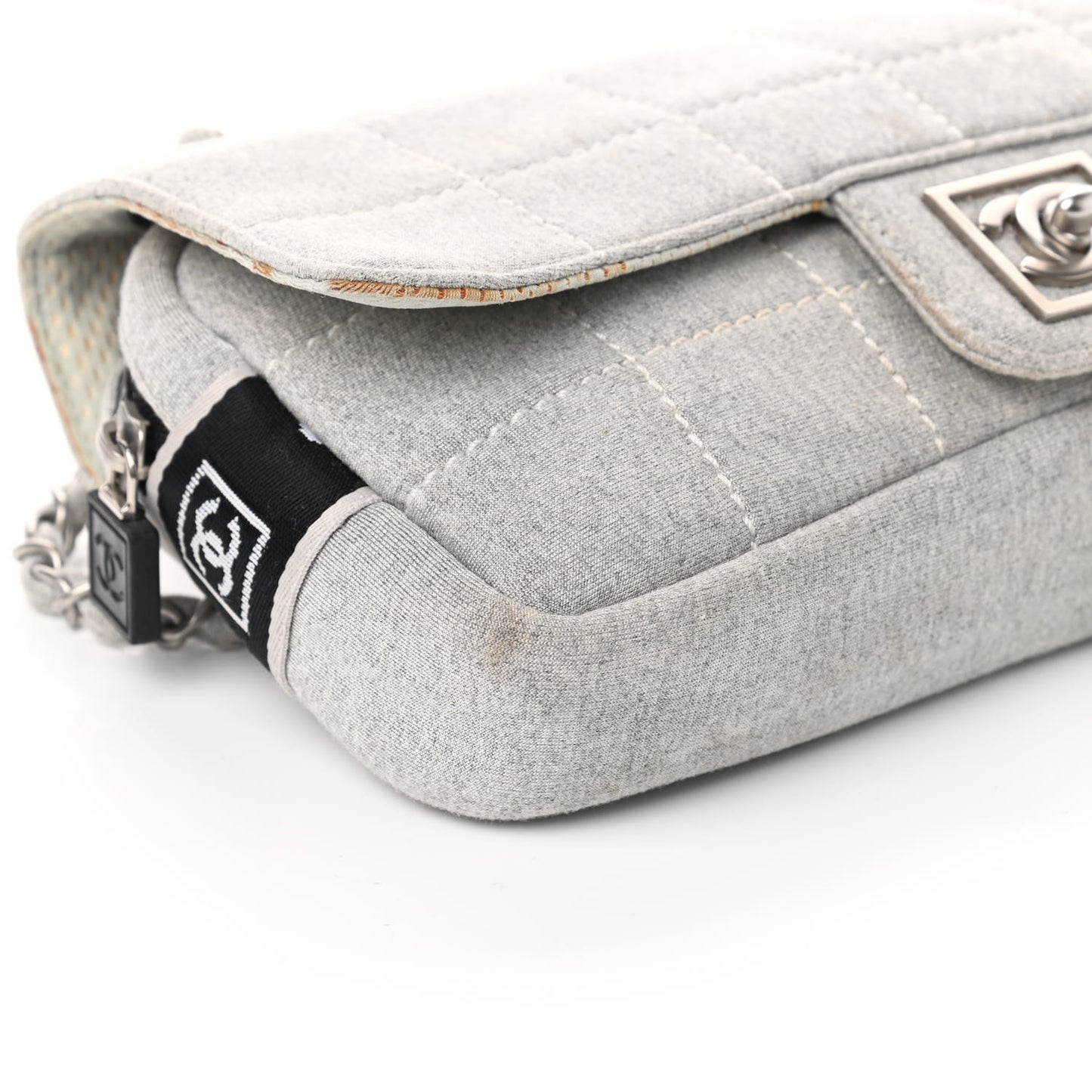 Jersey Quilted Rectangular Flap Light Grey