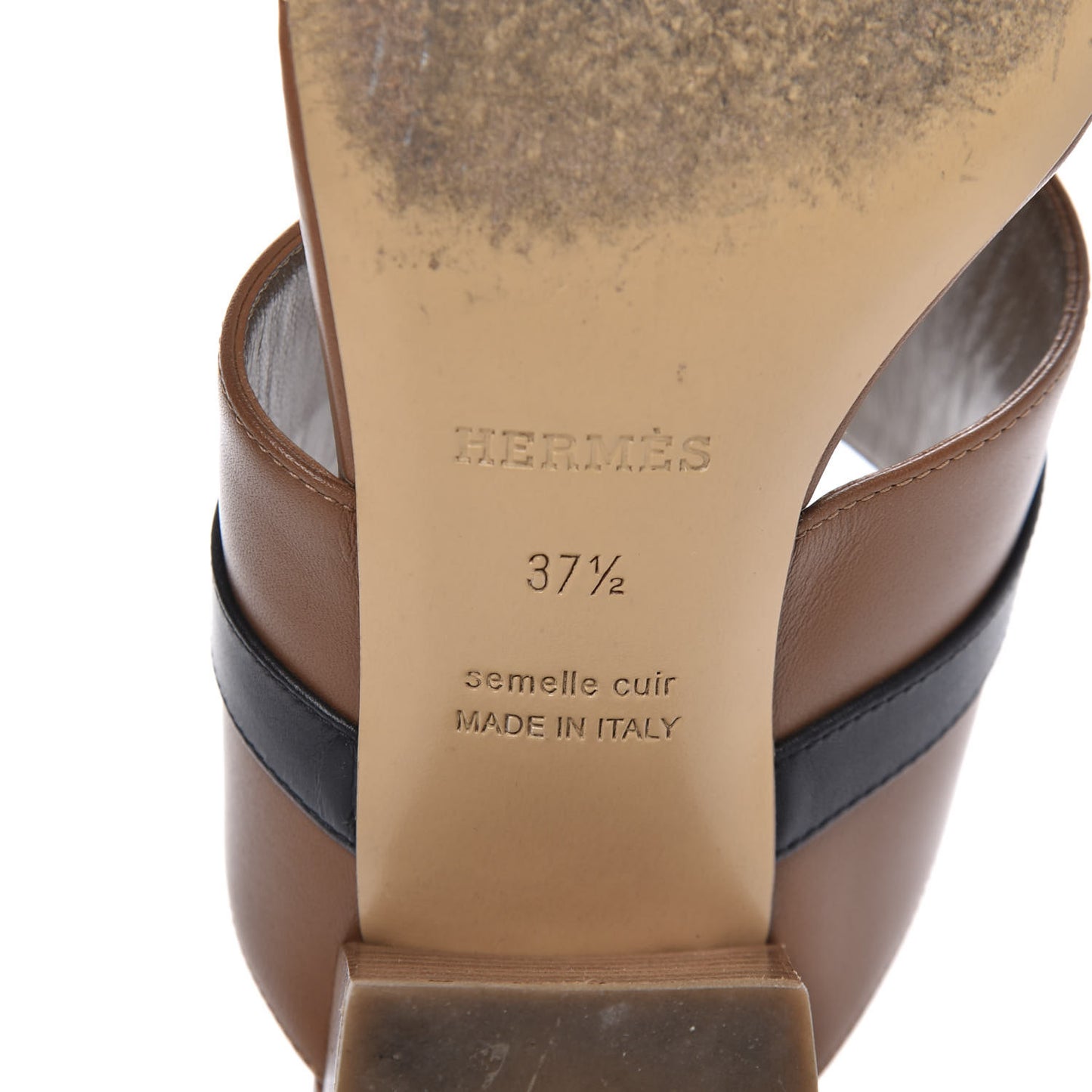 Calfskin Ovation Buckle Sandals 37.5 Gold White Black