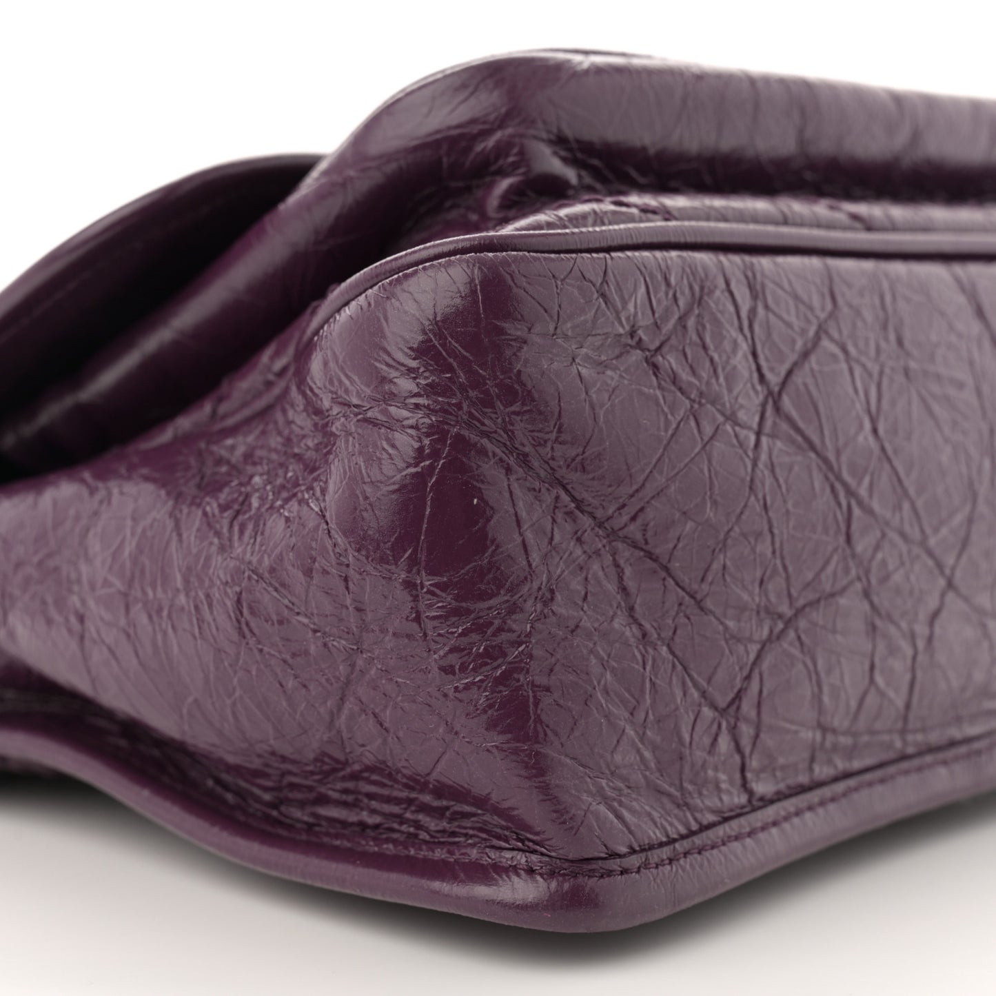 Crinkled Calfskin Matelasse Monogram Medium Niki Chain Satchel Plum