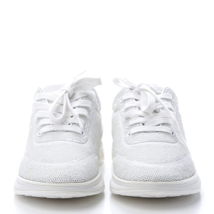 Chanel Sequin CC Sneakers 38.5 White 2 of 7