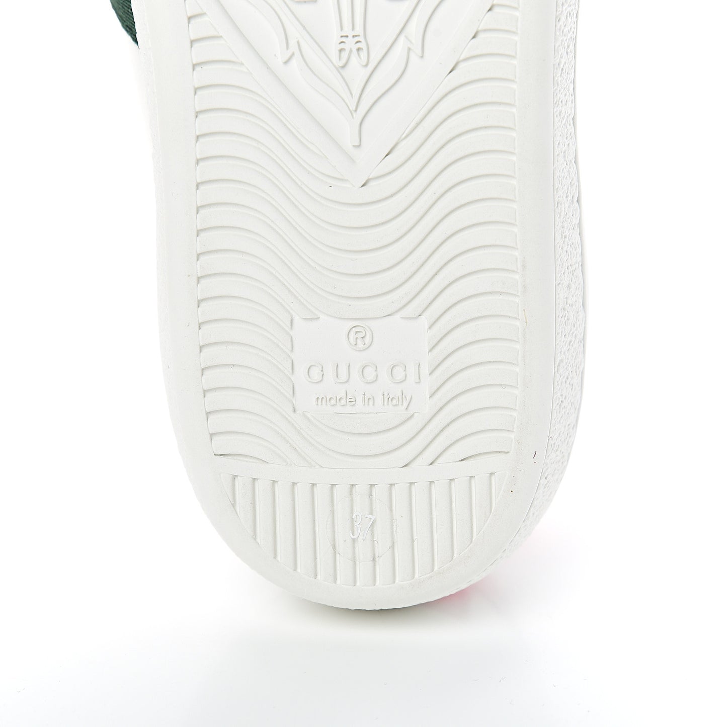 Calfskin Ayers Bee Embroidered Womens Ace Sneakers 37 White Green