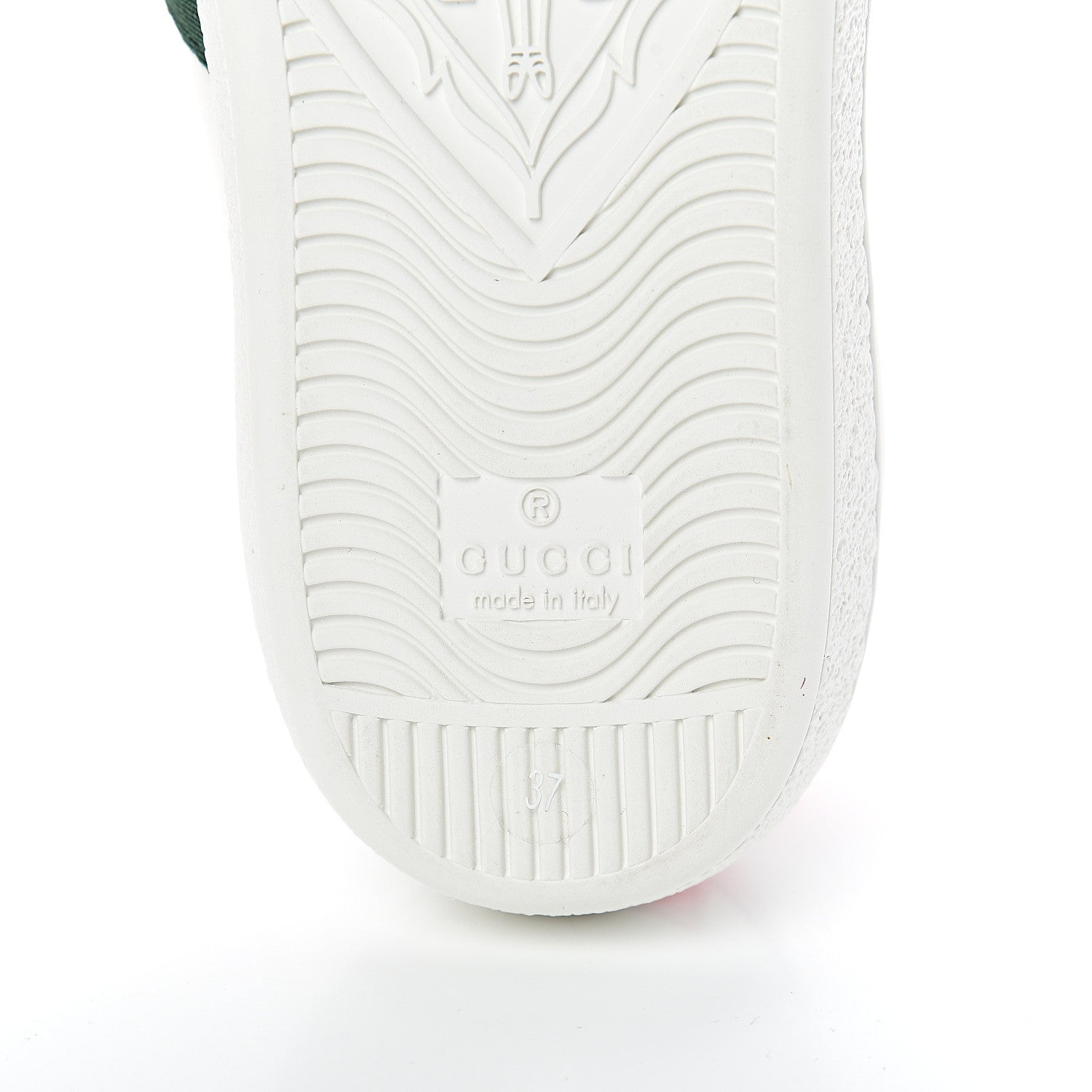 Gucci Calfskin Ayers Bee Embroidered Womens Ace Sneakers 37 White Green 7 of 9