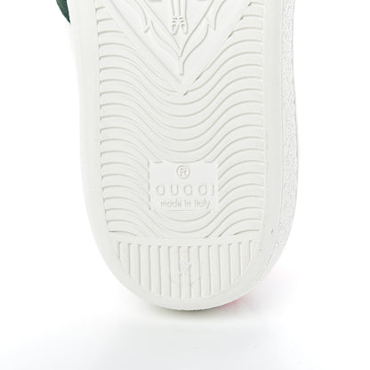 Gucci Calfskin Ayers Bee Embroidered Womens Ace Sneakers 37 White Green 7 of 9