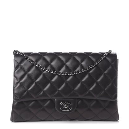 Chanel Lambskin Quilted Clutch With Chain Flap Black 1 of 10